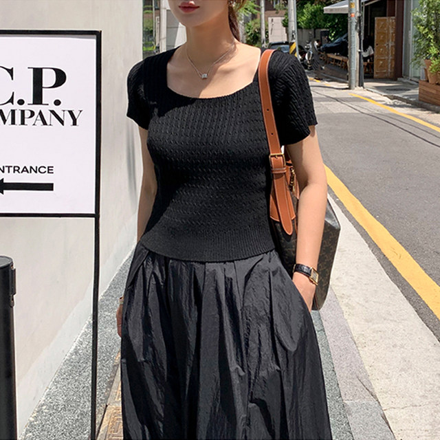 2025 spring and summer new high-waisted flower bud skirt large size women's mid-length A-line lantern skirt high-end large pocket skirt
