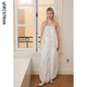UNR2025 spring and summer new white/black elastic waist comfortable and adjustable casual trousers