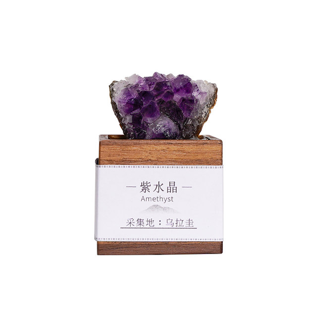 Natural mineral crystal rough stone specimens collection handmade acrylic cube desktop ornaments couple creative gifts