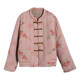 Chinese style printed tied thread clamped cotton warm cotton jacket with artistic retro stand collar improved winter cotton jacket