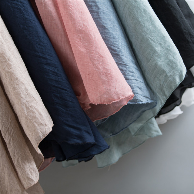 Retro Chinese style elastic waist double-layer cotton and linen tulle skirt spring literary style big hem skirt fairy long skirt versatile