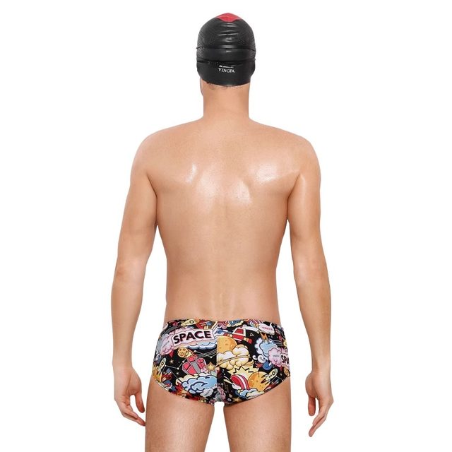 Yingfa swimming briefs small boxer angle men's vertical stripes professional breathable waterproof comfortable quick-drying swimming trunks for adults and children