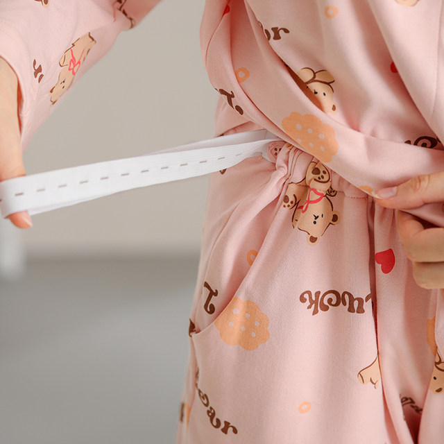 Fenteng postpartum clothing pure cotton long-sleeved spring and autumn suit for pregnant women, postpartum pajamas, breastfeeding, cotton home clothes for women