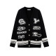 Shuiyunjian black v-neck knitted cardigan jacket for women with layered thick sweaters loose and can be worn outside design sense 2025 spring
