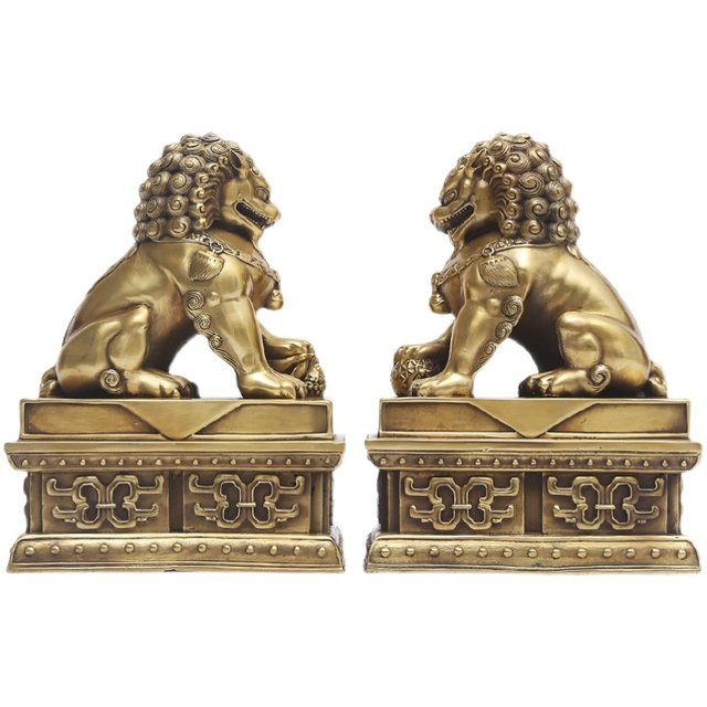 Benbald Palace Men Lion Swing A pair of Chinese Home Furnishing Porch Cabinet Place Living Room Office Decoration Gifts