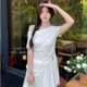 Hangzhou four-season green women's clothing Guangzhou thirteen-row lace lace one-shoulder strap irregular shirt top summer