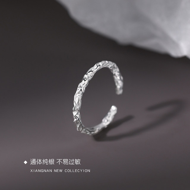 999 sterling silver candy paper ring for women index finger ring light luxury tail ring niche design sense circle opening ring