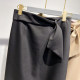 2024 new Korean self -slimming, thin waist lace tie splicing solid color mid -length suit skirt female autumn