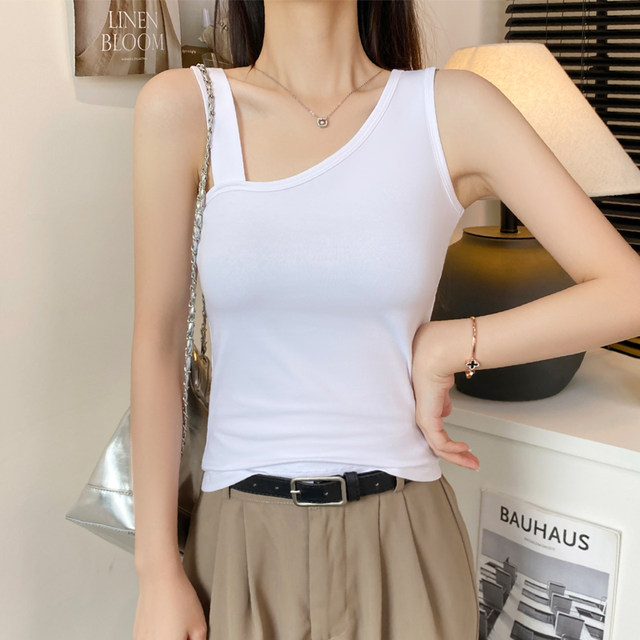Black off-shoulder suspender vest for women in summer inner wear beautiful back design slim base and slim and off-shoulder top