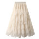 8828 Label European Skirt Women's Mid-length 2025 Spring and Summer Sweet Layered Puffy Cake Mesh Skirt