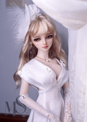 taobao agent MS hand -made summer handmade [Chunyi Pure White] Skirt 3 -point Girl SDGR/DD/AS BJD Retro Dress
