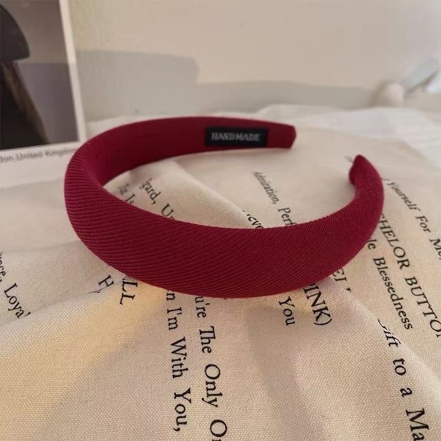 
French retro red high skull top sponge hairband female internet celebrity temperament versatile hairpin going out simple hairpin headband