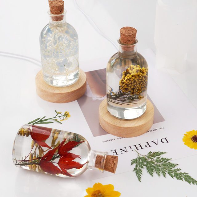 Couple diy handmade dandelion dried flower specimen ball night light material set resin glue ornaments