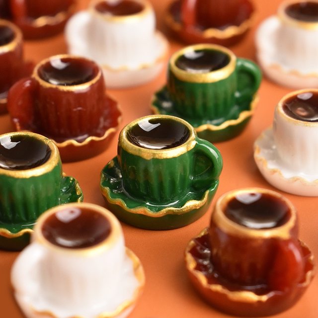 Bubble Cute Accessories Coffee Cup Simulation Food Play Doll House Miniature Resin Accessories Handmade Ornaments Toys