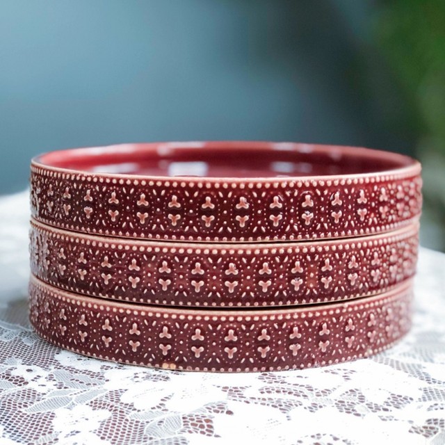 Flawed products Ceramic tray water connection tray Ceramic green plant chassis circular base embossed ice crack bottom bracket
