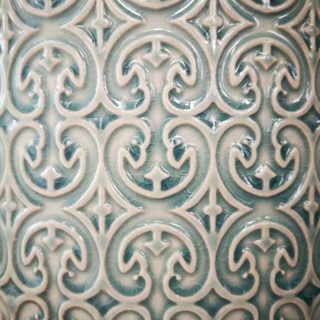 MimiHome exports handmade treasure relief ice crack ceramic light luxury retro orphan ins succulent extra large flower pot