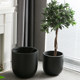 Magnesia clay floor-standing flower pot minimalist wine glass U-shaped large mouth black diamond flower pot living room B&B shopping mall villa decoration