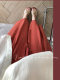 Mao Li Xiaosilang niche white brick red slim A-line tie half-body midi skirt for women

