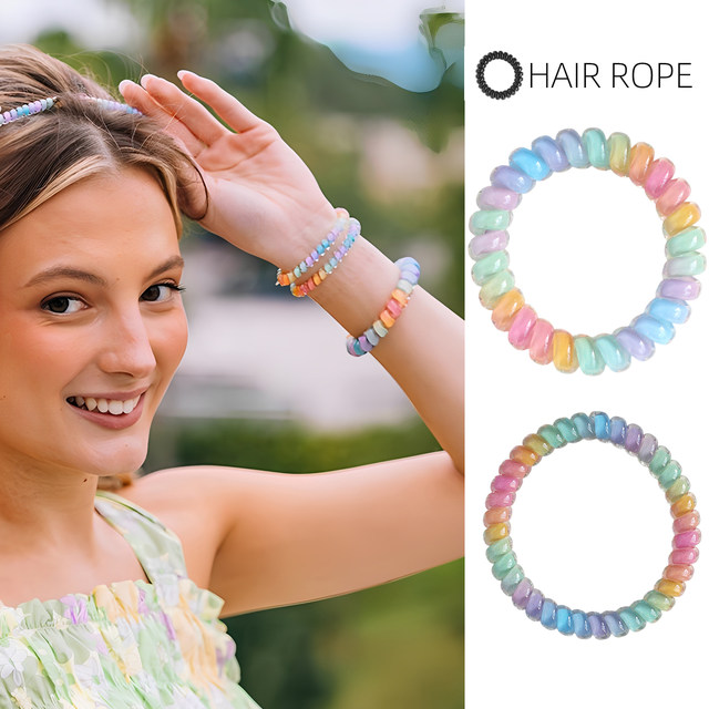 Advanced Korean version of phone cord hair band, women's seamless phone cord TT circle, comfortable elastic high ponytail M size hair accessory