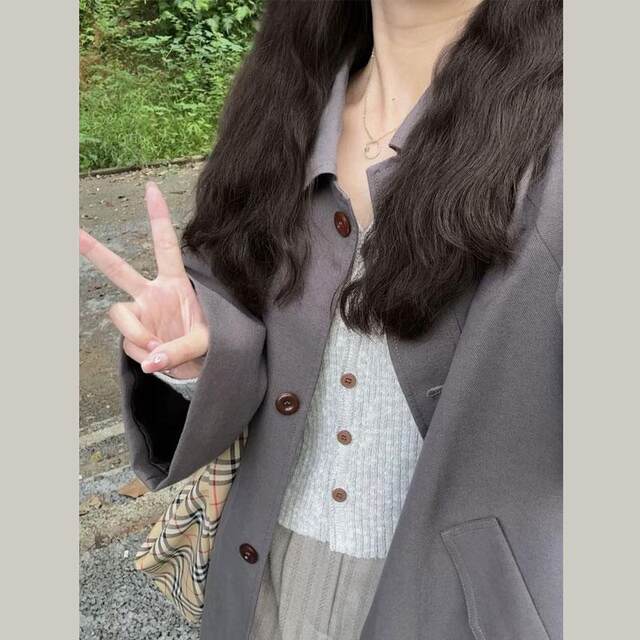 Korean style small mid-length trench coat for women 2025 early spring new high-end British style jacket top