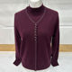 Mother's cardigan sweater winter half turtleneck bottoming knitted top middle-aged and elderly fashion women's red cashmere sweater