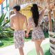 New couple swimsuits, one-piece dress, flat angle men and women's suits, steel support, gather to make you look slim and cover your belly and soak in hot spring vacation
