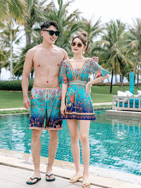 Ginger Swimsuit Men's And Women's Couple's Beach Pants Bikini Suit