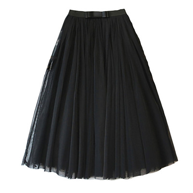 Retro Spring Autumn New A -line Skirt Skirt Skirt Big Powder High -waisted Metro Mid -long Long Skirt Spring
