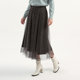 [Same style in the counter] Yifini/Yifei Houndstooth double-layer mesh commuter versatile A-line skirt and women's winter new