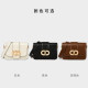 DISSONA women's bag DoubleD light luxury brand high-end chain small square bag genuine leather shoulder crossbody bag