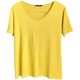 Longmei’s green V-neck modal short-sleeved T-shirt for women 2025 summer new loose slimming dopamine top