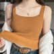 Women's autumn and winter 2025 new thickened velvet camisole vest with wide shoulder straps to cover the milky white base warm top
