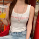Pure cotton I-shaped American vest for women wearing the inner and outer wear 2025 autumn new red and yellow cool small suspender sleeveless top