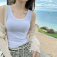 Maillard brown coffee pure cotton camisole women's inner wear 2025 new autumn outer wear high-end racer bottoming top