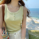 Threaded cotton gray suspender vest for women with inner wear 2025 new slim wide shoulder straps for secondary breasts and base tops for outer wear