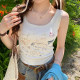 Gray American small suspender women's clothing with inner wear 2025 summer unique and beautiful vest I-shaped sleeveless top wear outer wear