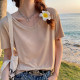 Green V-neck Modal front shoulder short-sleeved T-shirt for women 2025 summer new style for loose slim base top