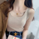 Knitted suspender vest women's suit with inner wear 2025 new summer and autumn bottoming square collar sleeveless top wear outer wear