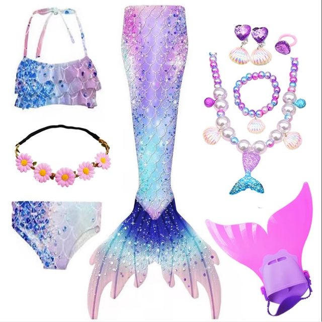 Mermaid tail children's swimsuit girl princess skirt bikini clothing hot spring split babies swimsuit girl