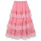 French niche design feel romantic and sweet multi-layer contrasting lace mesh skirt summer high-waisted A-line skirt looks good