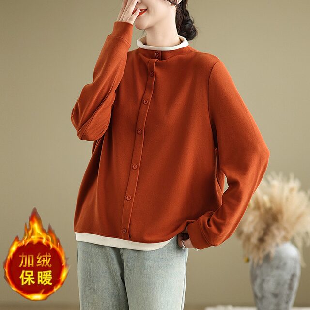 New autumn and winter single-breasted turtleneck long-sleeved T-shirt for women's thermal inner wear plus velvet base shirt good quality soft
