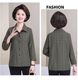 Mom cotton shirt female long -sleeved whole cotton spring and autumn clothes middle -aged and elderly mother -in -law shirt grid shirt female loose size
