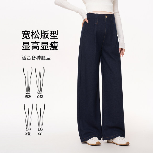 MASANON maternity pants autumn and winter outer wear for small people plus velvet thickened wide-leg pants pregnancy imitation jeans winter wear