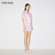 FIVE PLUS shirt for women short-sleeved Tennis top striped shirt loose mid-length style