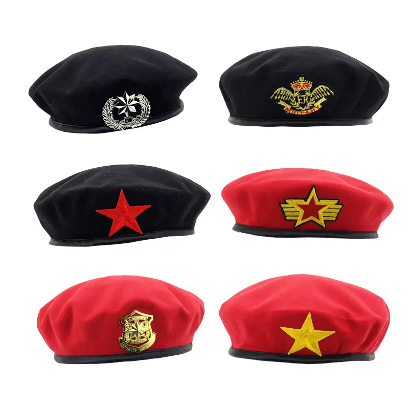 新款水兵舞帽子百搭毛呢演出女帽英伦特种兵贝雷帽