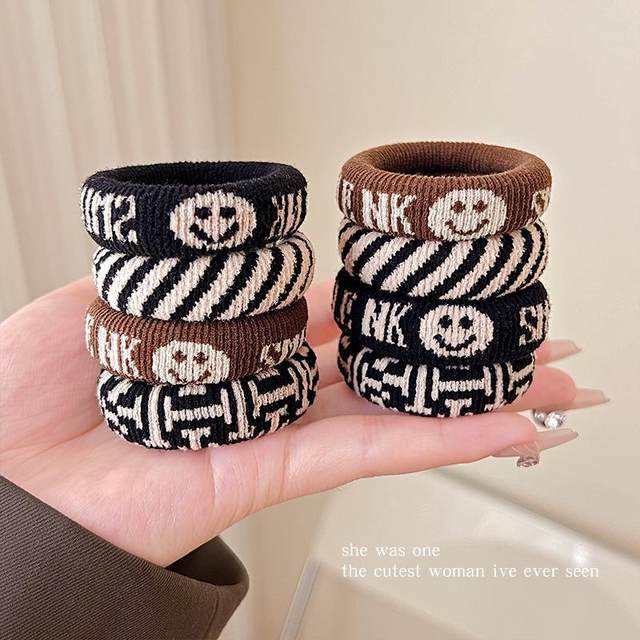 High elastic headband literary retro hair tie high ponytail hair rope hair tie hair adult fashion headband rubber band