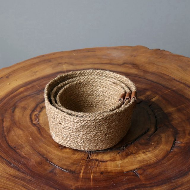 Pastoral style hemp rope small basket storage basket storage basket home storage gardening flower arrangement decorative basket flower pot