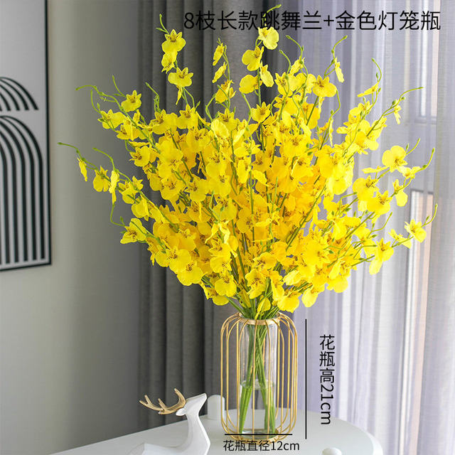 Simulated flower jasmine set Nordic dancing orchids fake flowers silk flowers plastic flowers home vase ornaments decorative dried flowers