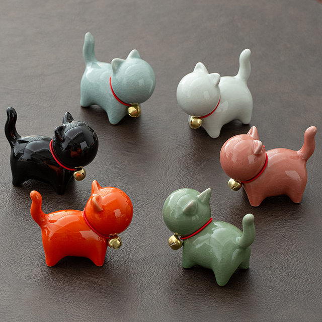 Ceramic kittens, cute tea pets, desktop accessories, tea sets, accessories, tea play ornaments, home small animals, creative crafts