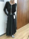 2024 Autumn Glutinous Rice Velvet Pocket Drawstring A-Line Skirt Skirt Women's Fashionable Slim European Textured Mid-Length Skirt